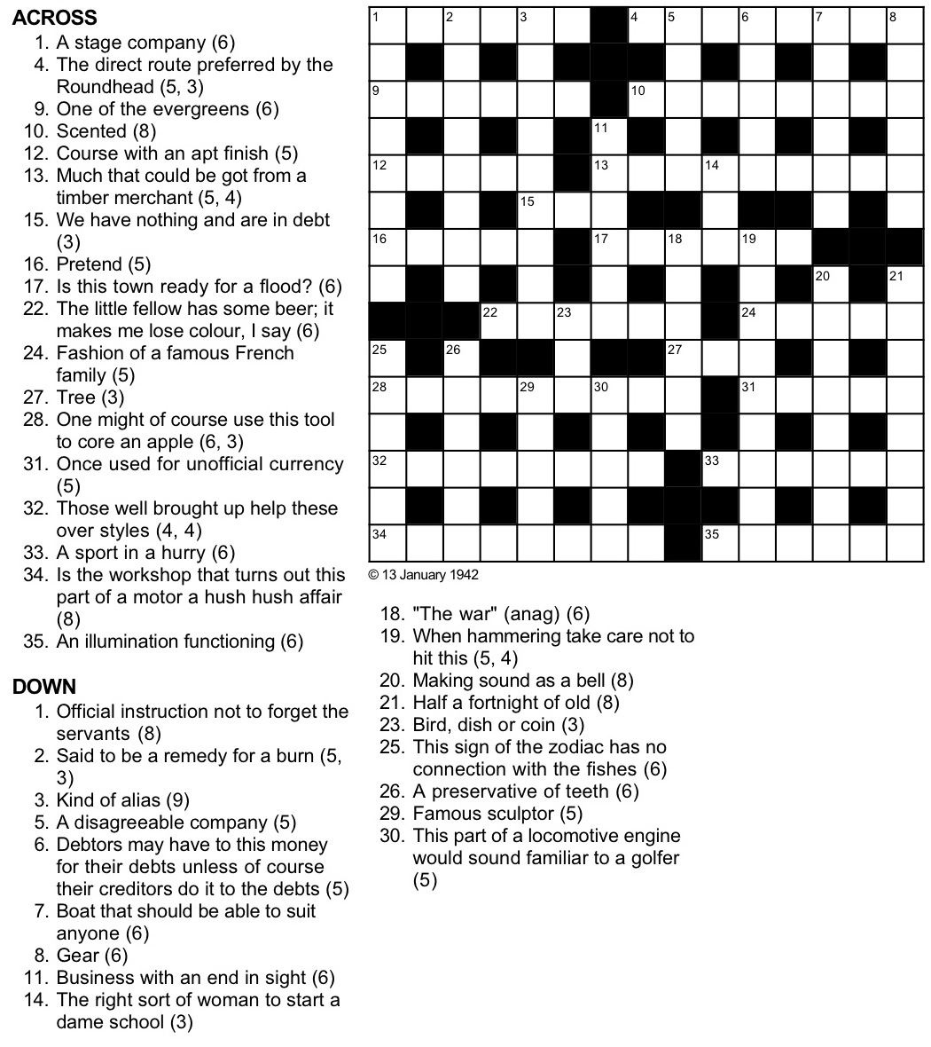 The Best printable cryptic crosswords | Clifton Blog