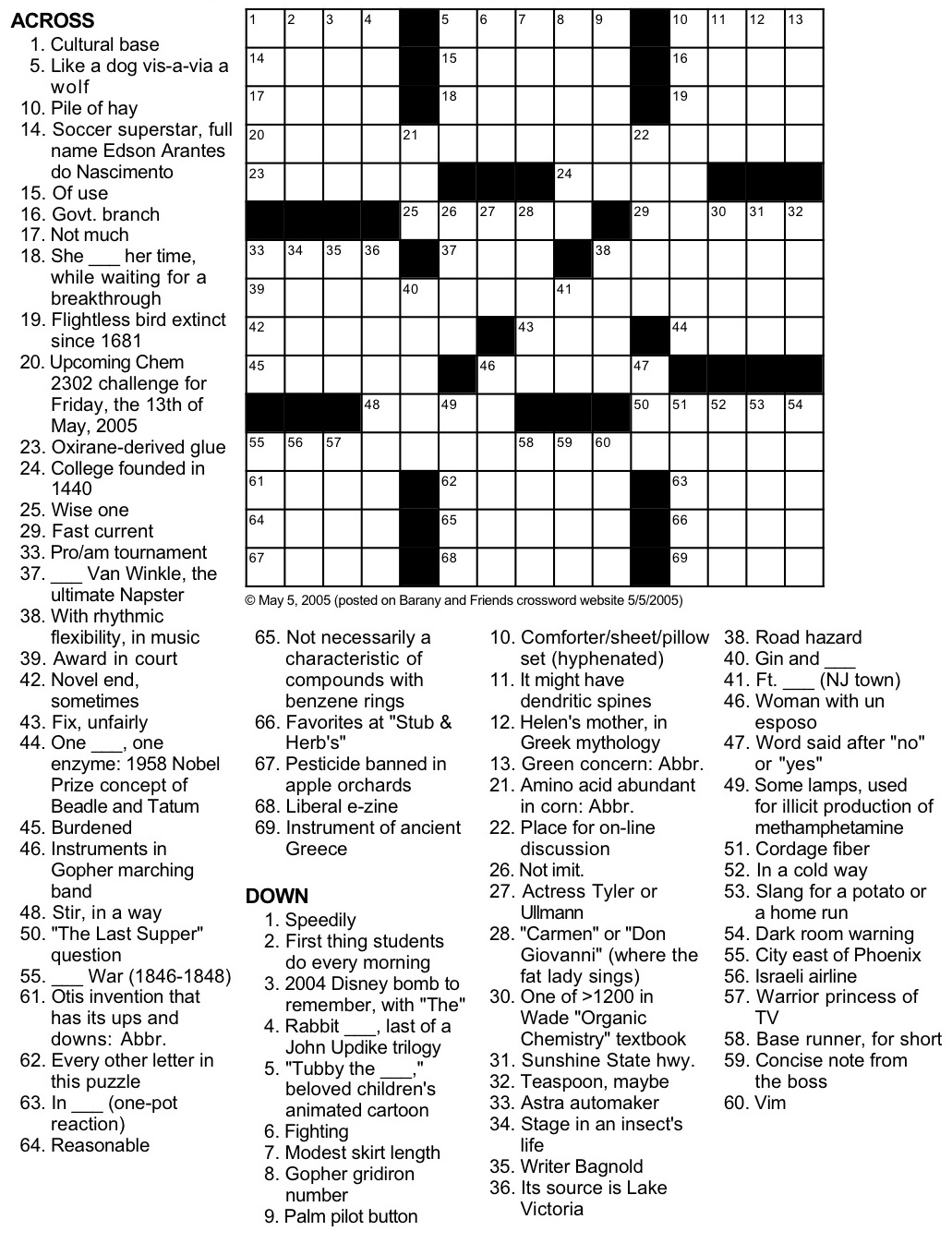 Esperanza #39 s Crossword Puzzle Answers / Bored with your current