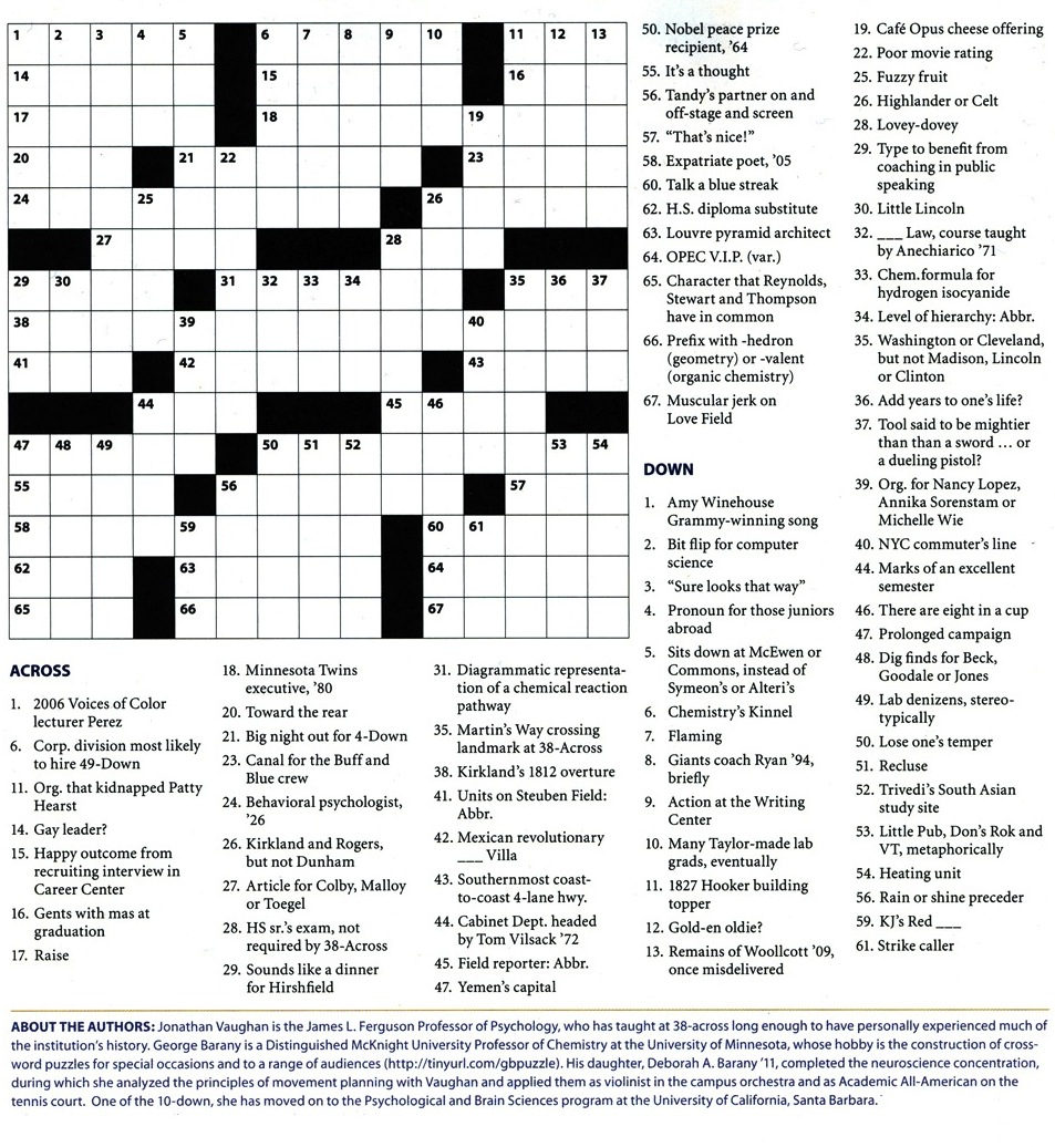 Tribute Crossword Puzzle The First Continentals Congeries