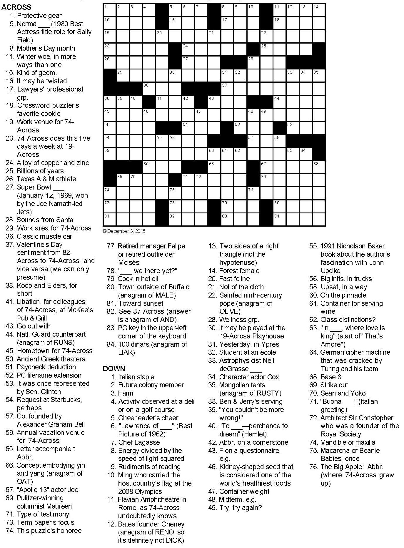 Growler Radio 21 Crossword Puzzle: Bottomless Bag