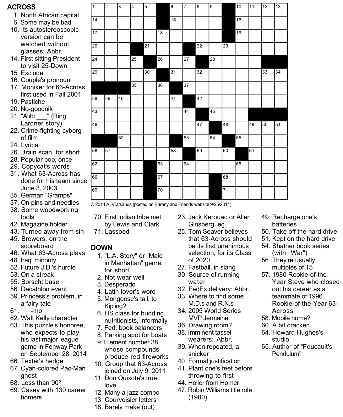 Difficult Free Fill In Puzzle Printable / He #39 s Number 2 Crossword