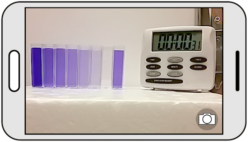 photograph of crystal violet experimental setup